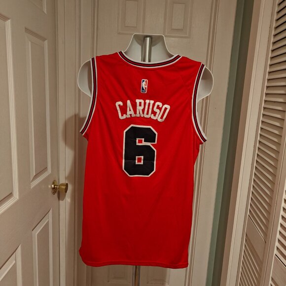 NIKE SWIMGMAN #6 ALEX CARUSO RED CHICAGO BULLS JERSEY SIZE 54 ZENNI - Picture 10 of 14